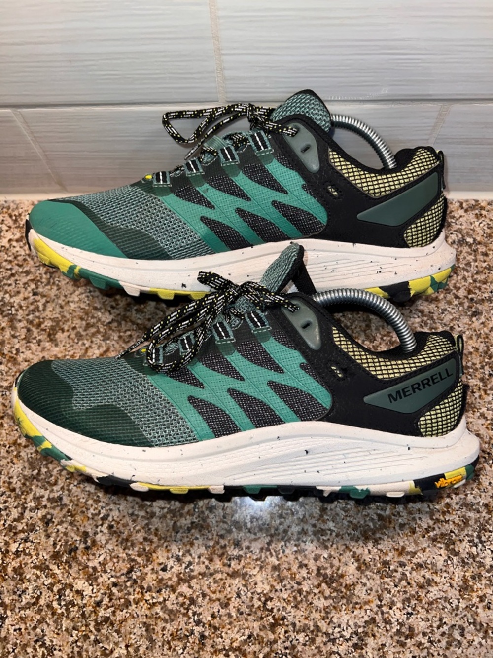 Merrell Men's Trail Shoes - Teal and Yellow Highlights